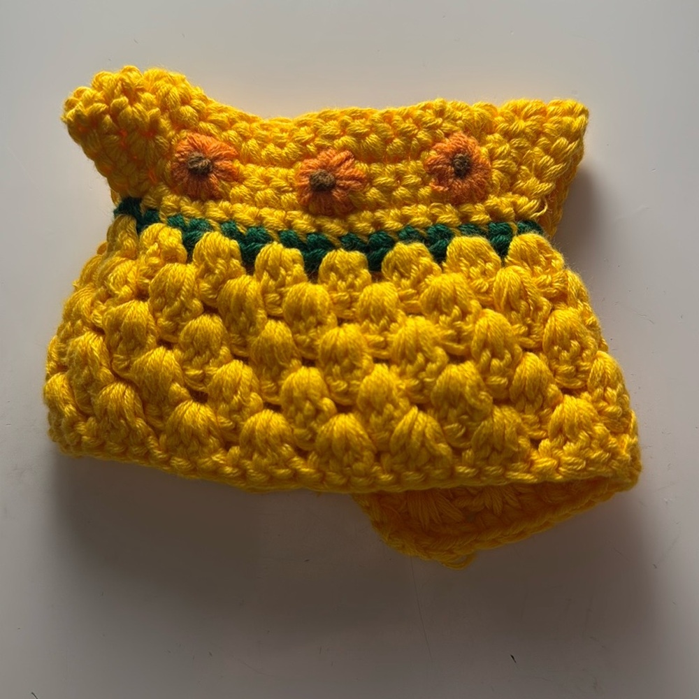 Yellow flower Crochet miffy van gogh dress